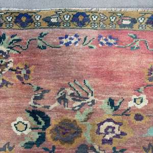 Alfombra Turca de 3.9x7.9 pies, Alfombra Vintage, Alfombra Roja con Puntos de Polka, de Lana - Product Image 5