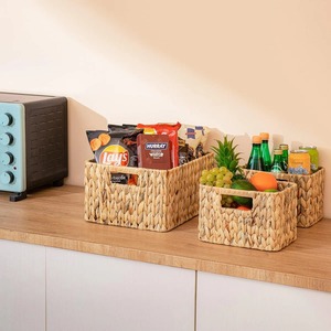 Ensemble de 3 paniers de rangement en jacinthe d'eau Panier de rangement fait à la main Vente en gros Écologique Fabriqué au Vietnam - Product Image 3