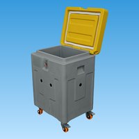 Glacière isotherme industrielle rotomoulée 75L pour glace sèche, réutilisable, écologique, à roulettes, pour stockage à basse température