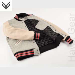 Veste à capuche XL High Street Letterman avec col montant pour hommes Tissu en toile de haute qualité Caractéristique légère Plus Hiver Extérieur - Product Image 3