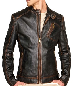 Chaqueta para hombre Piel de cordero Diseño de cremallera Chaqueta de cuero para hombre Chaqueta para hombre Piel de oveja - Product Image 1