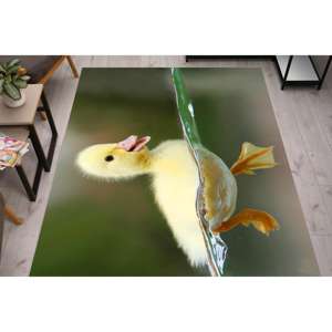 Tapis mignon en forme de canard pour bébé, tapis imprimé, tapis décoratif animalier, tapis moelleux à poils longs - Product Image 2