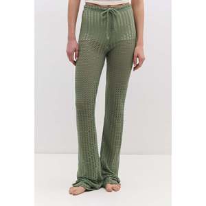 Pantalons en résille à taille plissée pour femmes, pantalons décontractés crayon et cargo avec taille élastique, taille XL, légers et respirants - Product Image 6