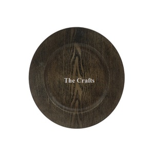 Chargeur en bois sous assiette plaque de chargeur d'exposition de forme ronde faite à la main pour l'utilisation de la vaisselle à la maison et au restaurant - Product Image 6