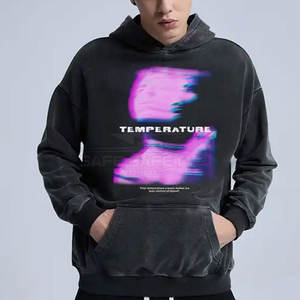 Usine de sweats à capuche en détresse lavés à l'acide à faible quantité minimale de commande meilleure conception de qualité hommes sweats à capuche lavés à l'acide - Product Image 4