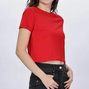 Camiseta de Color Sólido de Alta Calidad, Nueva Colección Verano 2026, Camisetas Personalizadas para Chicas Jóvenes, Ropa Urbana Popular, Tops Cortos para Mujer - Product Image 3