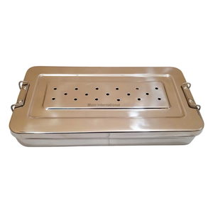 Caja de Instrumentos Quirúrgicos de Acero Inoxidable de 6×12×3 Pulgadas - Contenedor de Almacenamiento y Esterilización de Grado Médico para Instrumentos Quirúrgicos - Product Image 1