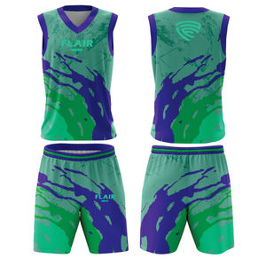 Ensemble de maillots de basket-ball de haute qualité pour hommes impression numérique personnalisable chemise de sport respirante hauts shorts grande taille - Product Image 3