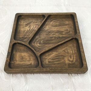 Plato dividido octogonal de madera de acacia hecho a mano, 6 compartimentos para aperitivos, frutos secos, semillas, bandeja de madera multiseccionada para servir - Product Image 4