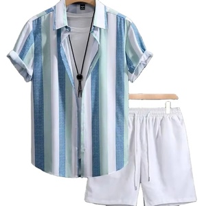 Conjunto de pantalones cortos estampados con estilo informal para hombre, conjunto de camisa de pantalones cortos transpirables de diseño personalizado, conjuntos de camisetas de secado rápido de calidad superior - Product Image 3