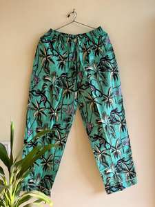 Conjunto de ropa de dormir de algodón azul con cuello en V para mujer, traje de noche con estampado de animales de mono Sexy elegante, pijama cómodo transpirable de talla grande - Product Image 3