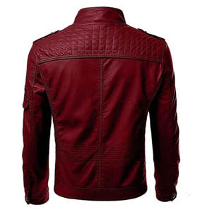 Chaqueta Bomber de Cuero Genuino con Forro para Invierno, Cuello Alto, Diseño Cortavientos con Capucha y Cierre de Cremallera para Hombre - Product Image 4