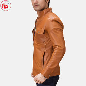 Vestes en cuir personnalisées de bonne qualité 2025 High Street hommes hiver col montant écologique respirant confortable mode - Product Image 3