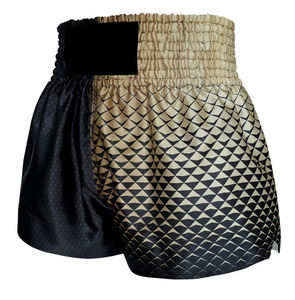 Pantalones cortos transpirables de cintura alta con logotipo personalizado MMA Kick Boxing, ropa de artes marciales personalizable que incluye equipo de lucha Muay Thai - Product Image 1