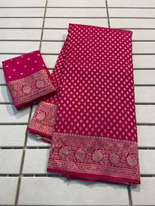 Hoge Kwaliteit Bollywood Stijl Fancy Sari Met Stijlvolle Pallu Voor Moderne Look Met Bijpassende Blouse Verkrijgbaar Tegen Exportprijzen - Product Image 3