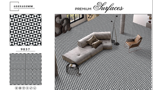 600*600mm Carreaux de sol de garage noir et blanc Carré noir et blanc en marbre Galaxy Granit noir - Product Image 2