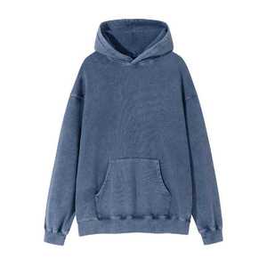 Sweat-shirts vintage d'hiver pour hommes, 100% coton lourd, 350 grammes, de haute qualité, lavés à l'acide, coupe classique, unis, avec poches - Product Image 5