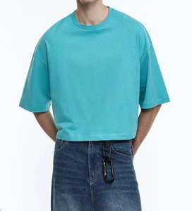 เสื้อยืดทรงโอเวอร์ไซส์สำหรับผู้ชาย ผ้าคอตตอนถักเนื้อแน่น ระบายอากาศได้ดี เหมาะสำหรับใส่ลำลองในฤดูร้อน แบบเรกูลาร์ฟิต - Product Image 3