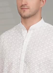 Most selling White <b>Mens</b> <b>Kurta</b> Pajama Set with Comfortable Cotton Pajama for Weddings and Festivals Available for Best Price - Product Image 3