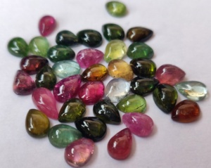 Tourmaline multicolore naturelle Poire 4x6mm Cabochon Qualité supérieure-Tourmaline multicolore en vrac - Product Image 2