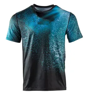 Latest Style Men Wear Sublimation Printing O Neck Adults Wear T Shirts Your Own Logo Design Sublimation Printed T Shirts