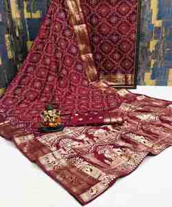 Sari de rayón de seda para fiesta con bordado de detalles de encaje floral de tejido de terciopelo para la temporada de bodas - Product Image 2