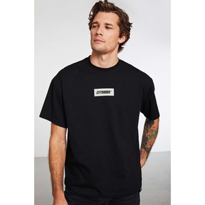 T-shirt surdimensionné pour homme GRIMELANGE Invention, 100% coton biologique, imprimé texturé épais - Product Image 4