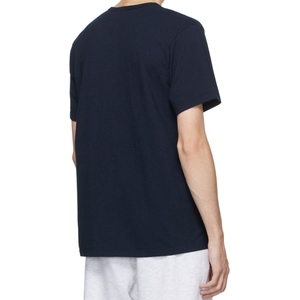Camiseta azul marino para hombre, Camiseta básica de algodón de manga corta, camiseta informal lisa con cuello redondo para uso diario - Product Image 4
