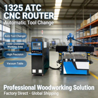 Machine de fraisage CNC pour le travail du bois à grande vitesse et haute précision 1325 ATC avec changement d'outil automatique, commande Syntec, pompe à vide simple et roulement