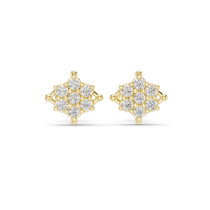 0.49 CT Lab Diamond Cluster Stud Earrings for Women VVSVS EF Clarity 18KT, 14KT, 10KT Gold & 925 Silver White, Yellow & - Product Image 1