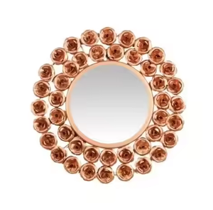 Espejo de pared de metal de calidad de diseño moderno espejo decorativo hecho a mano con forma personalizable al por mayor exportado por diseñador - Product Image 3