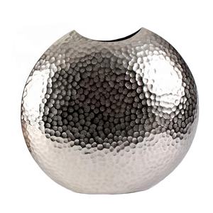 Axiom Home Accents Vase en métal nickelé martelé Pot de fleur décoratif fabriqué à la main pour la maison et la table comme jardinière - Product Image 6
