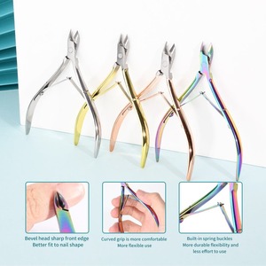 Coupe-cuticules en acier inoxydable, quatre couleurs, or rose, double ressort, pince à ongles pour manucure, pour les doigts - Product Image 5
