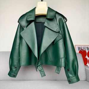 Chaqueta de invierno vintage Premium para mujer Chaquetas de cuero genuino - Product Image 3