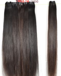 Extensions de Cheveux Humains Remy Lisses et Soyeux, Doubles et Lisses, Couleur Naturelle, Noir, Temple Indien, au Prix d'Usine - Product Image 2