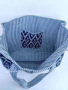 Bolso de mano de algodón acolchado hecho a mano, bolso de viaje de compras con estampado grande, bolso de hombro para mujer, bolso de compras, bolso grande de algodón de viaje - Product Image 3