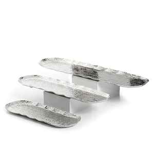 Plateau de service de petit déjeuner en métal martelé plaqué argent, carré décoratif, vente en gros, plateau de transport de nourriture décoratif - Product Image 4