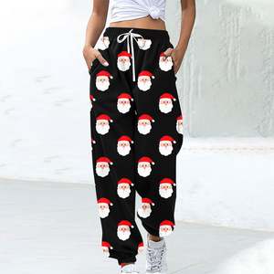 Frosty Christmas Sweatpants Mujeres Trendy Winter Fit Cordón Christmas Sweatpants Poliéster Soft Premium - Product Image 5