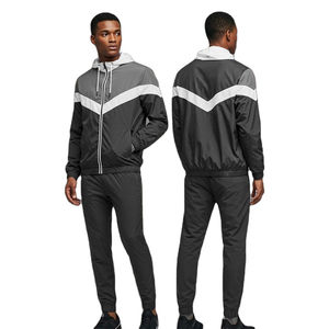 Conjunto de chándal cortavientos con logotipo personalizado, traje de moda, ropa de calle, ropa deportiva unisex para correr, dos piezas - Product Image 1