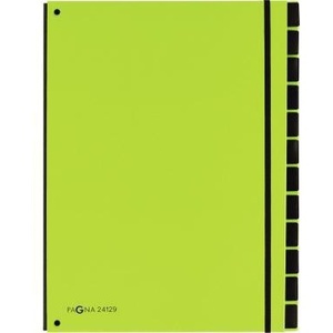 PAGNA TREND Organizador de escritorio de cartón verde claro con 12 compartimentos laminados de polipropileno para archivación DIN A4 - Product Image 1