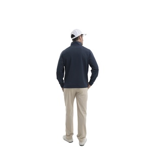 Pull-over personnalisé de golf léger à fermeture éclair quart tissu doux design élégant vêtements de sport décontractés pour hommes - Product Image 3