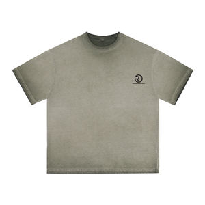 เสื้อยืดผ้าฝ้ายธรรมดาฟอกสีกรดเสื้อยืดผู้ชายเสื้อยืดโลโก้ออกแบบได้ตามต้องการ - Product Image 4