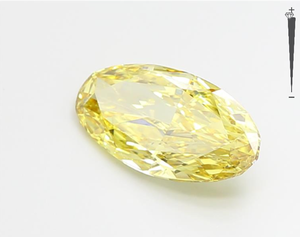 เพชรทรงรี 4.17 กะรัต ผลิตในห้องปฏิบัติการ สีเหลืองแฟนซี ระดับความสะอาด VVS VS  แบบเม็ดเดี่ยว ได้รับการรับรองจาก IGI สำหรับทำเครื่องประดับ ผลิตในอินเดีย - Product Image 2