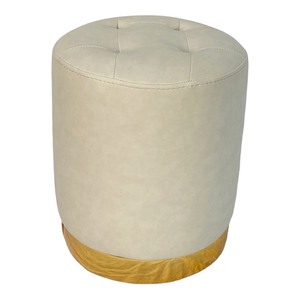 Contemporary GDSF005 Tufted Faux Leather Upholstered Sofa <b>Stool</b> Adjustable Plastic <b>Ottoman</b> for Home Bedroom or Hospital Use - Product Image 1