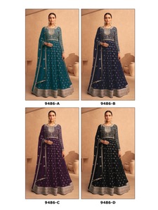 Robe Anarkali Salwar Kameez de qualité supérieure fabriquée en georgette de renard lourd avec séquences de broderie - Product Image 2