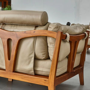 Sofá Elegante y Moderno de 3 Plazas con Armazón de Madera de Teca para Sala de Estar y Uso en Exteriores - Product Image 2