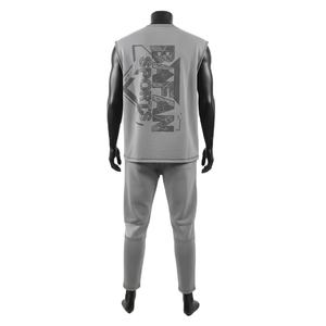 เสื้อยืดแขนกุดออกกำลังกายผู้ชายและกางเกงจ็อกเกอร์ ผ้าคอตตอนผสมโพลีเอสเตอร์ ตะเข็บแบบอินเตอร์ล็อค พิมพ์ลายโลโก้ตามสั่ง ชุด 2 ชิ้น สำหรับผู้ชาย - Product Image 2