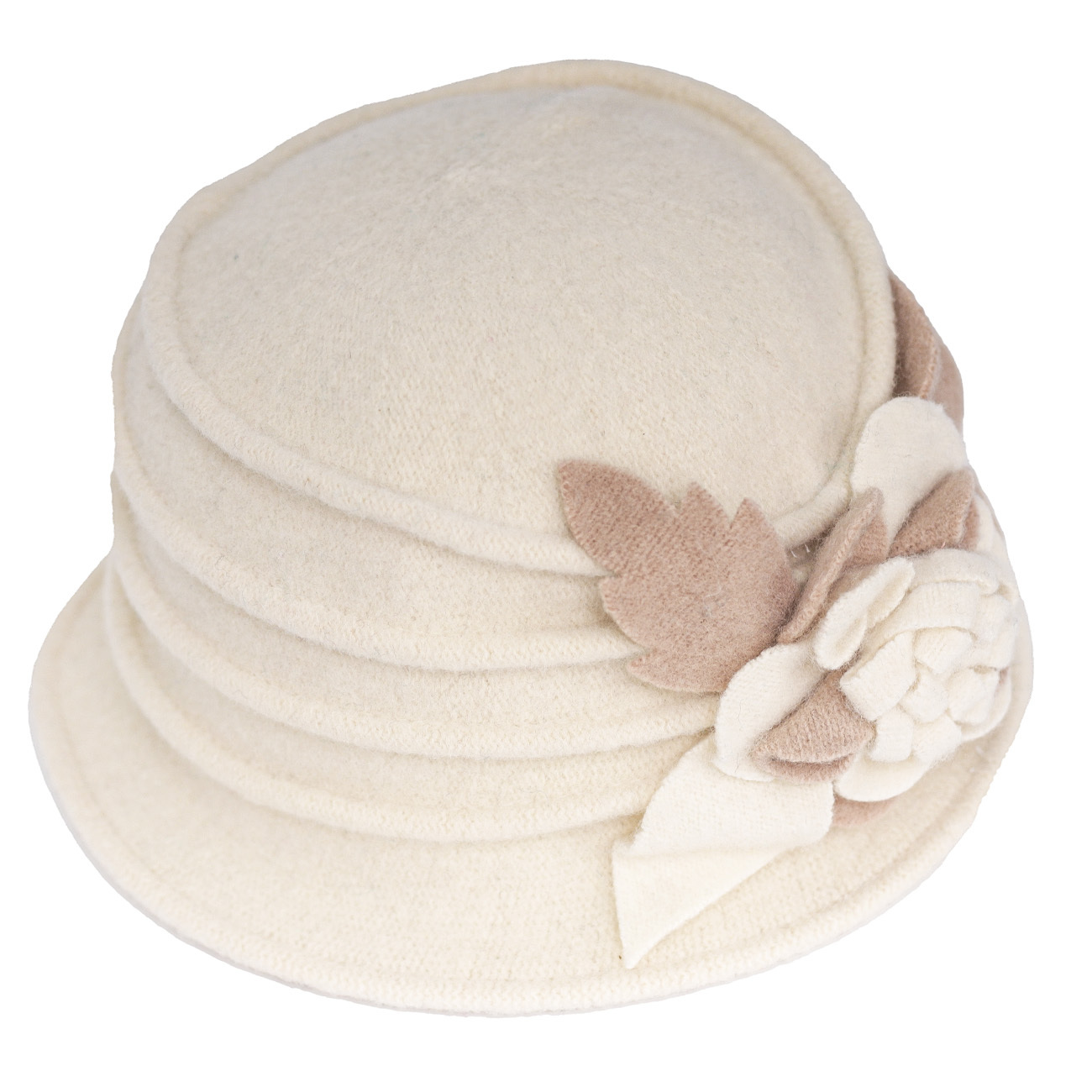 Vintage Wool Beret Bucket Hat Winter Dress Hat Warm Woman Hats - Vintage Floral Wool Berets for Winter main image 2