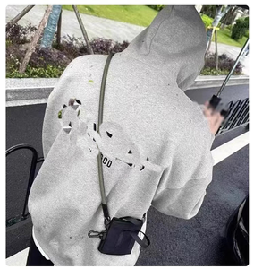 Sweat-shirt à capuche vierge de haute qualité, poids lourd, logo personnalisé, streetwear, surdimensionné, polaire - Product Image 3