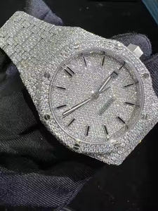 Imperial <b>Mens</b> Quartz Movement <b>Wrist</b> <b>Watch</b> with Moissanite Diamond Radiance Premium Stainless Steel Analog Timepiece - Product Image 2